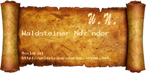Waldsteiner Nándor névjegykártya